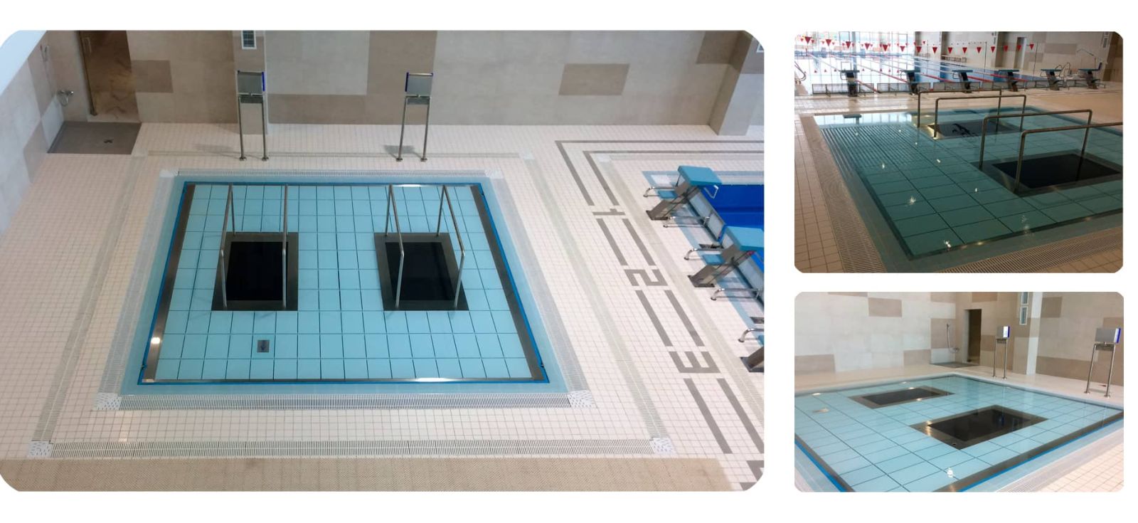 Подъемное дно бассейна и две подводные беговые дорожки Pooltrack